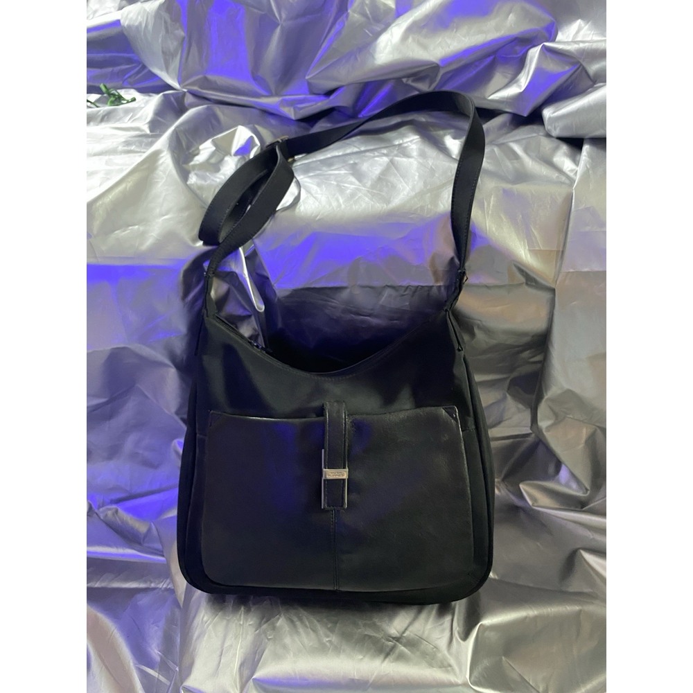 VTG Hush Puppies Y2K Black Zip Crossbody Shoulder Bag Purse